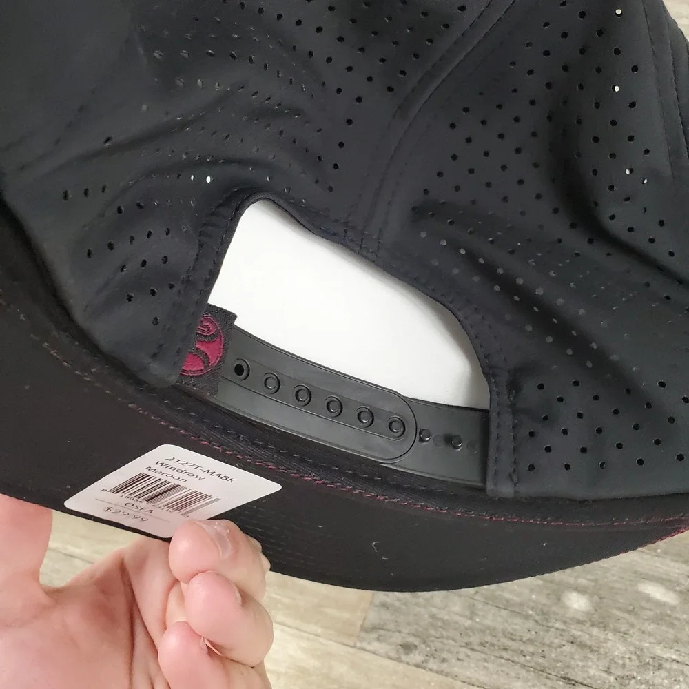 Hooey Mens Patch Logo Adjustable Snapback Hat Maroon Black